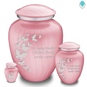 Keepsake Embrace Pearl Light Pink Butterflies Cremation Urn