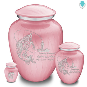Keepsake Embrace Pearl Light Pink Fishing Cremation Urn