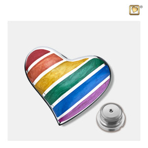 Pride Rainbow Heart Keepsake Cremation Urn
