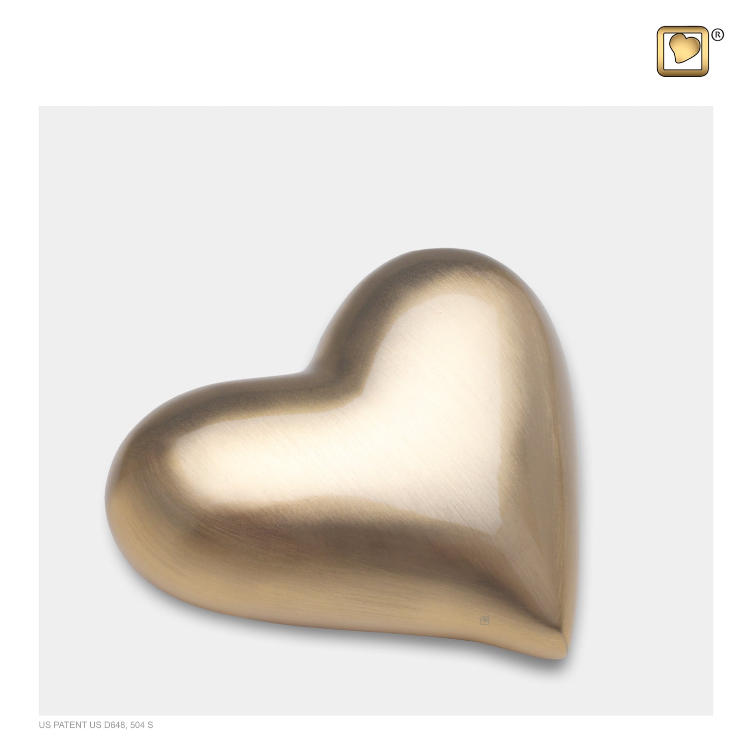 Heart Brushed Gold Cremation Urn