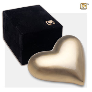 Heart Brushed Gold Cremation Urn