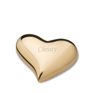 Heart Bright Gold Cremation Urn