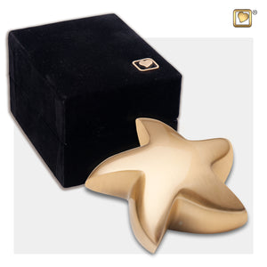 Star Brushed Gold Cremation Urn