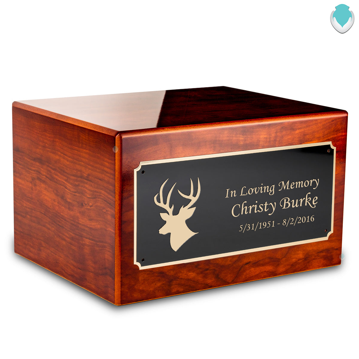 Custom Engraved Heritage Rosewood Adult Cremation Urn Memorial Box for Ashes