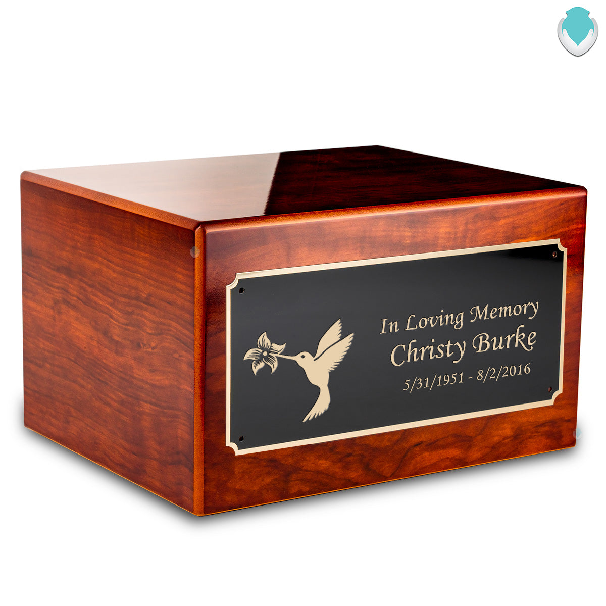 Custom Engraved Heritage Rosewood Adult Cremation Urn Memorial Box for Ashes