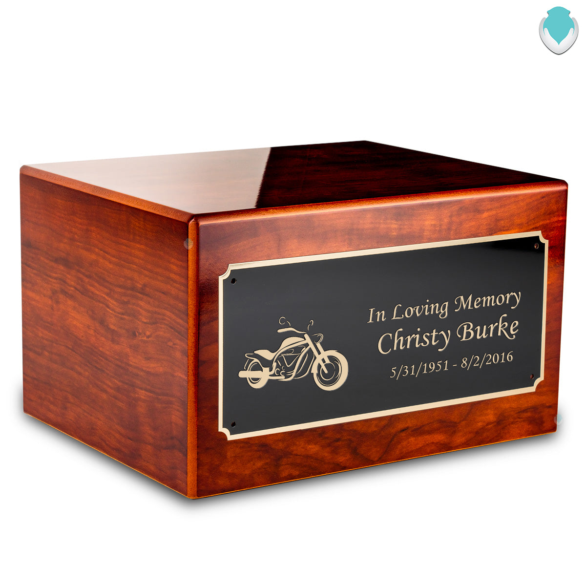 Custom Engraved Heritage Rosewood Adult Cremation Urn Memorial Box for Ashes