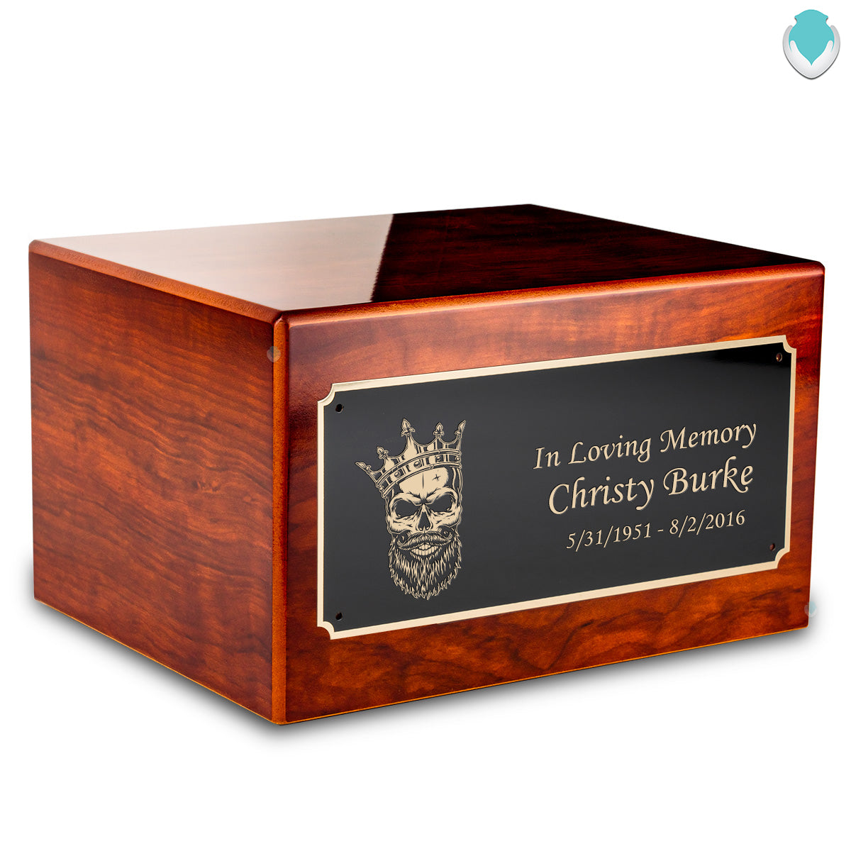 Custom Engraved Heritage Rosewood Adult Cremation Urn Memorial Box for Ashes
