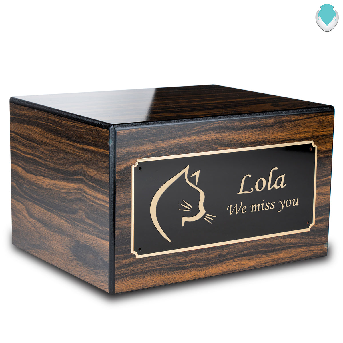 Heritage Espresso Cat Large Pet Cremation Box Urn