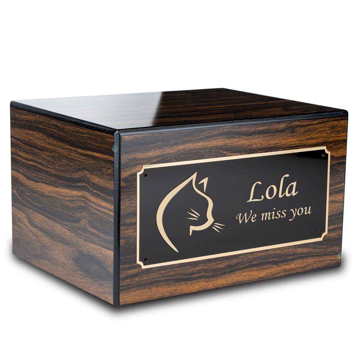 Heritage Espresso Cat Large Pet Cremation Box Urn