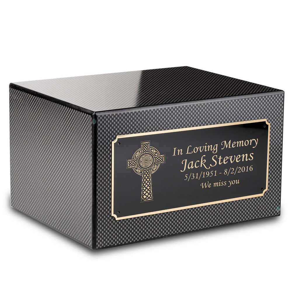Custom Engraved Heritage Carbon Fiber Adult Cremation Urn Memorial Box ...
