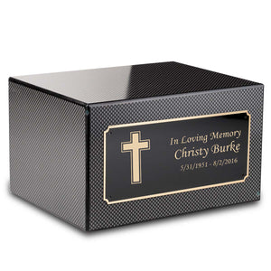 Custom Engraved Heritage Carbon Fiber Adult Cremation Urn Memorial Box for Ashes