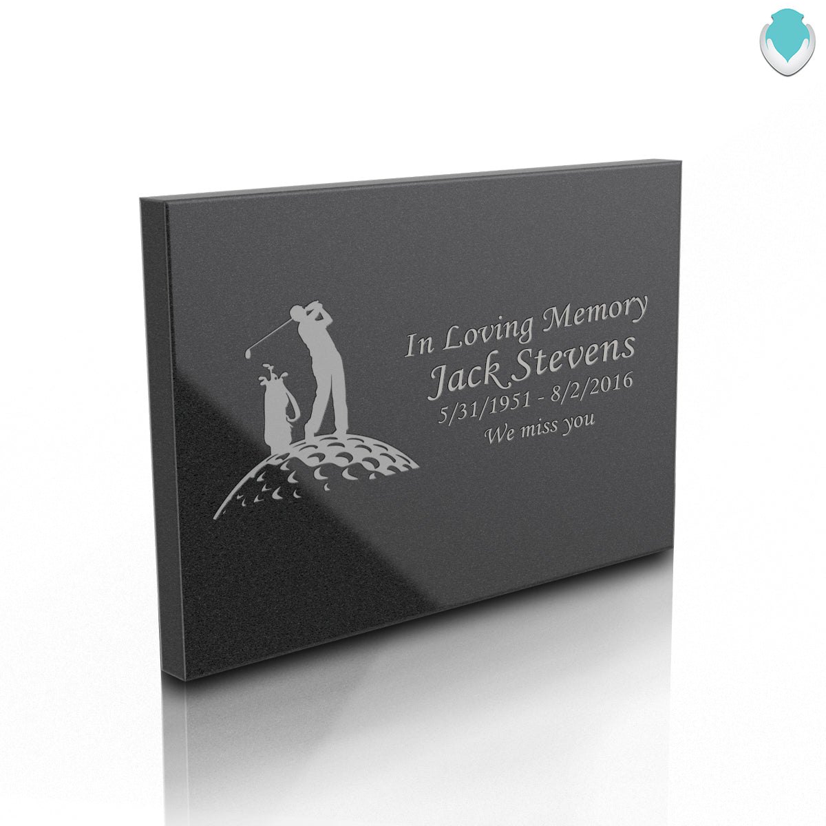 Custom Engraved Black Granite Plaque - Horizontal