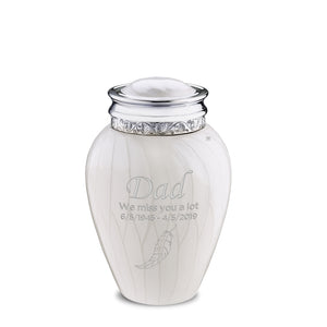 Medium Blessing Pearl Silver Cremation Urn