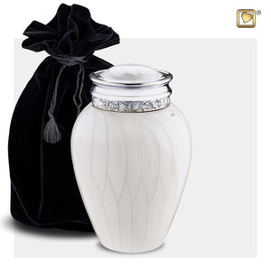Medium Blessing Pearl Silver Cremation Urn