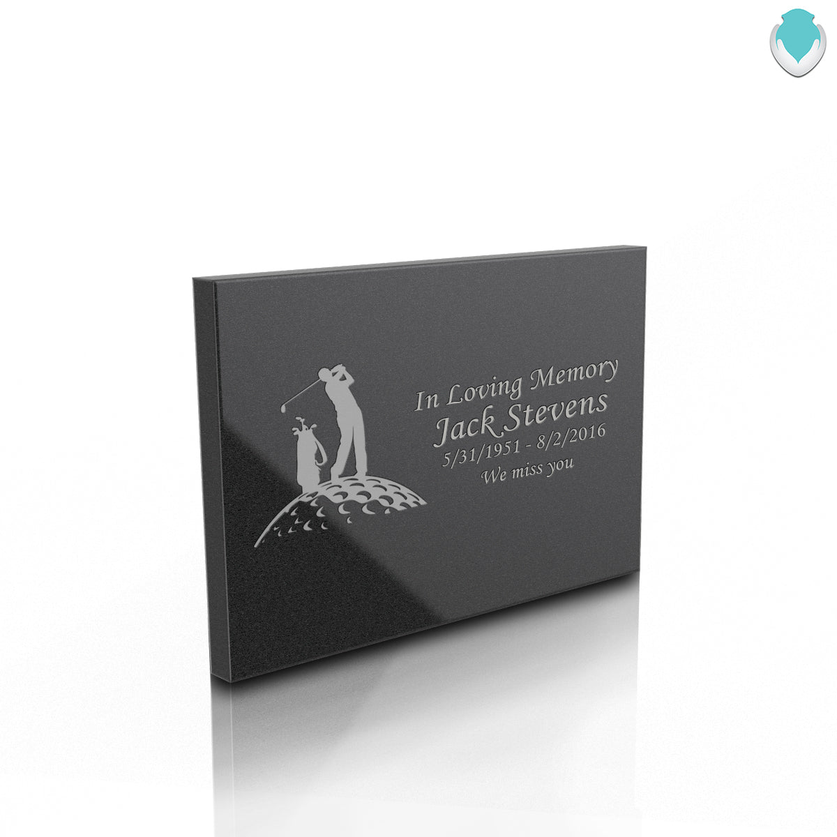 Custom Engraved Black Granite Plaque - Horizontal