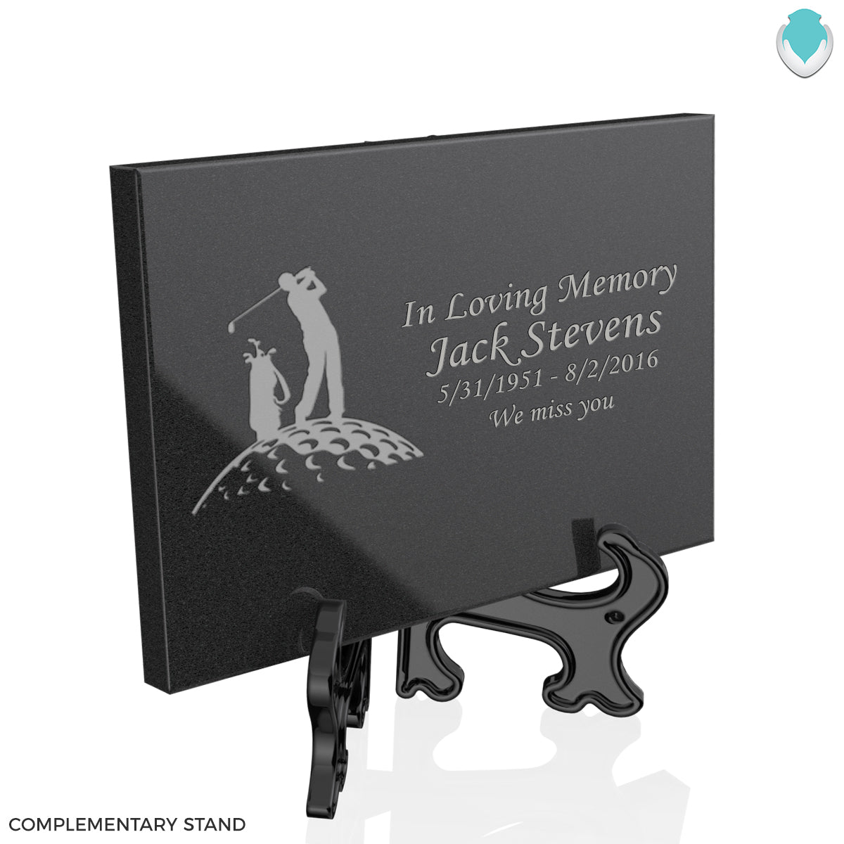 Custom Engraved Black Granite Plaque - Horizontal