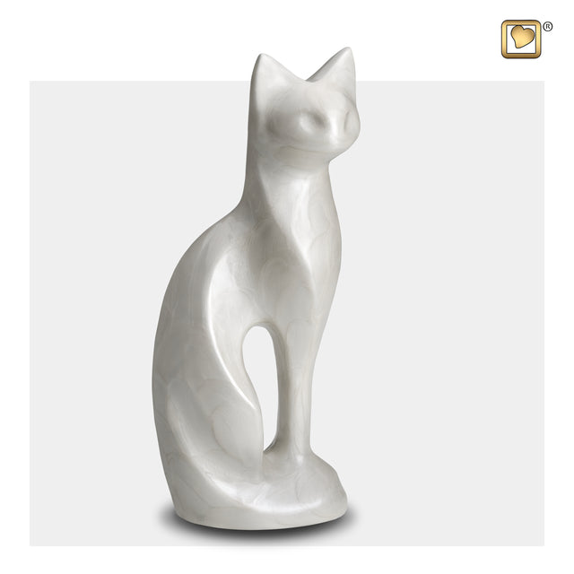 Cat White Pet Urn