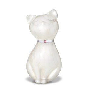 Princess Cat™ Shaped White Colored Pet Cremation Urn