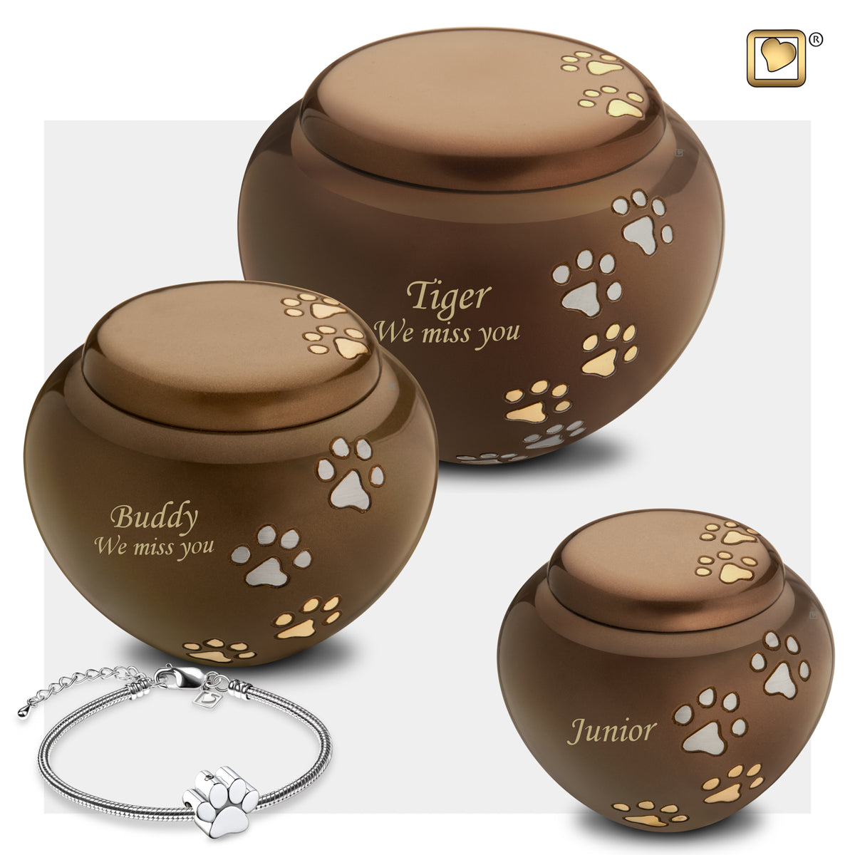 Bronze Cuddle Medium Pet Cremation Urn