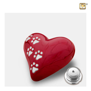 LovePawsª Heart Pearlesecent Red Keepsake Pet Cremation Urn