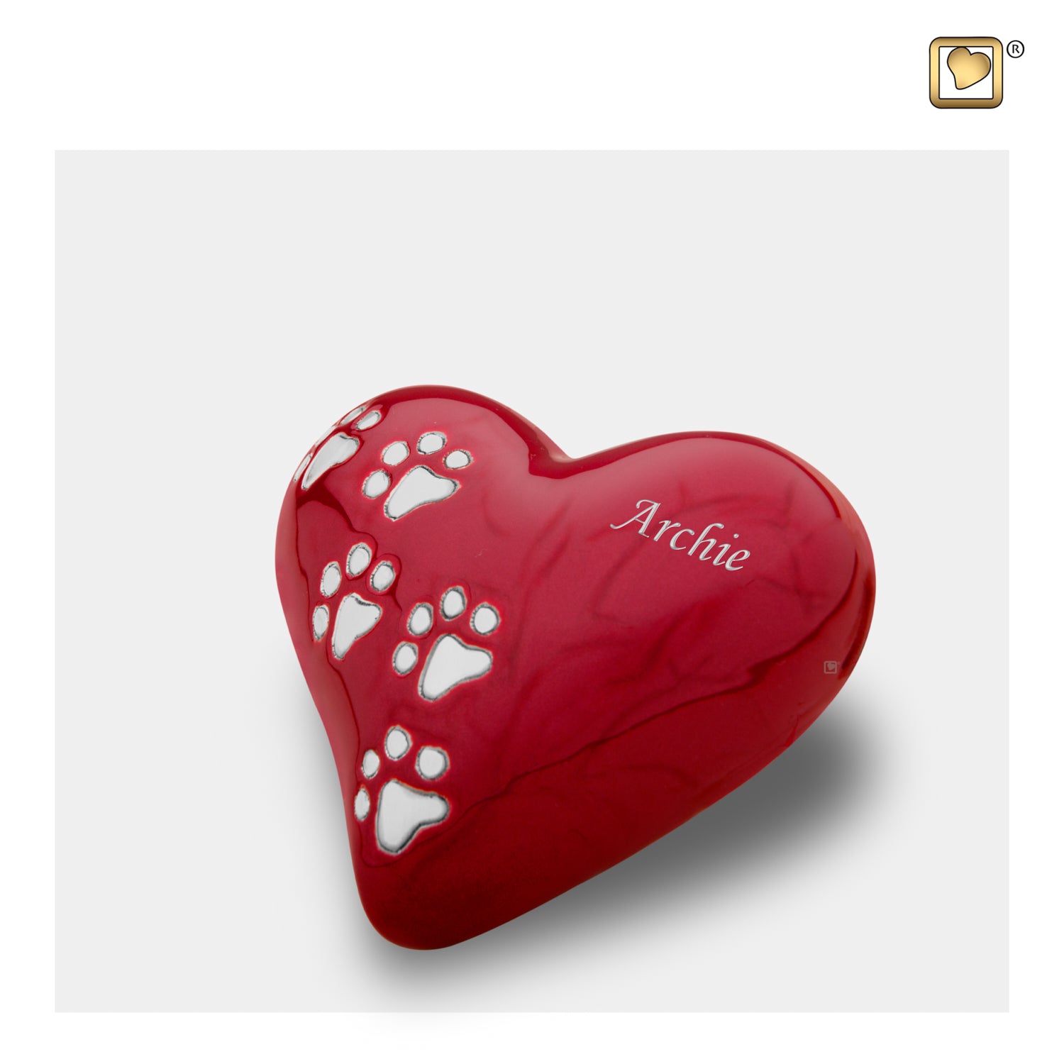 LovePaws™ Heart Pearlesecent Red Keepsake Pet Cremation Urn