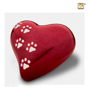 LovePawsª Heart Pearlesecent Red Large Pet Cremation Urn
