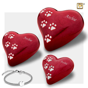 LovePaws™ Heart Pearlesecent Red Large Pet Cremation Urn