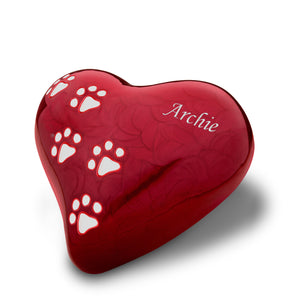 LovePawsª Heart Pearlesecent Red Large Pet Cremation Urn