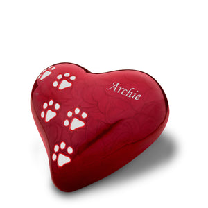 LovePaws™ Heart Pearlesecent Red Medium Pet Cremation Urn