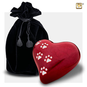 LovePawsª Heart Pearlesecent Red Medium Pet Cremation Urn