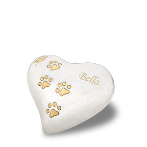 LovePaws™ Heart Pearlesecent White Keepsake Pet Cremation Urn