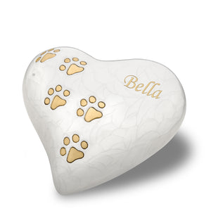 LovePawsª Heart Pearlesecent White Large Pet Cremation Urn