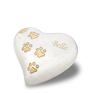 LovePaws™ Heart Pearlesecent White Medium Pet Cremation Urn
