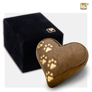 LovePaws™ Heart Pearlesecent Bronze Keepsake Pet Cremation Urn