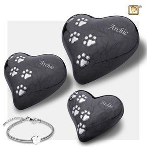 LovePaws™ Heart Pearlesecent Midnight Large Pet Cremation Urn