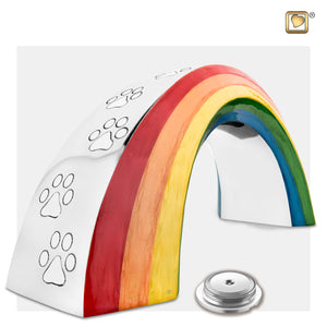 The Rainbow Bridge™ Shaped Large Pet Cremation Urn Opened with circular cap