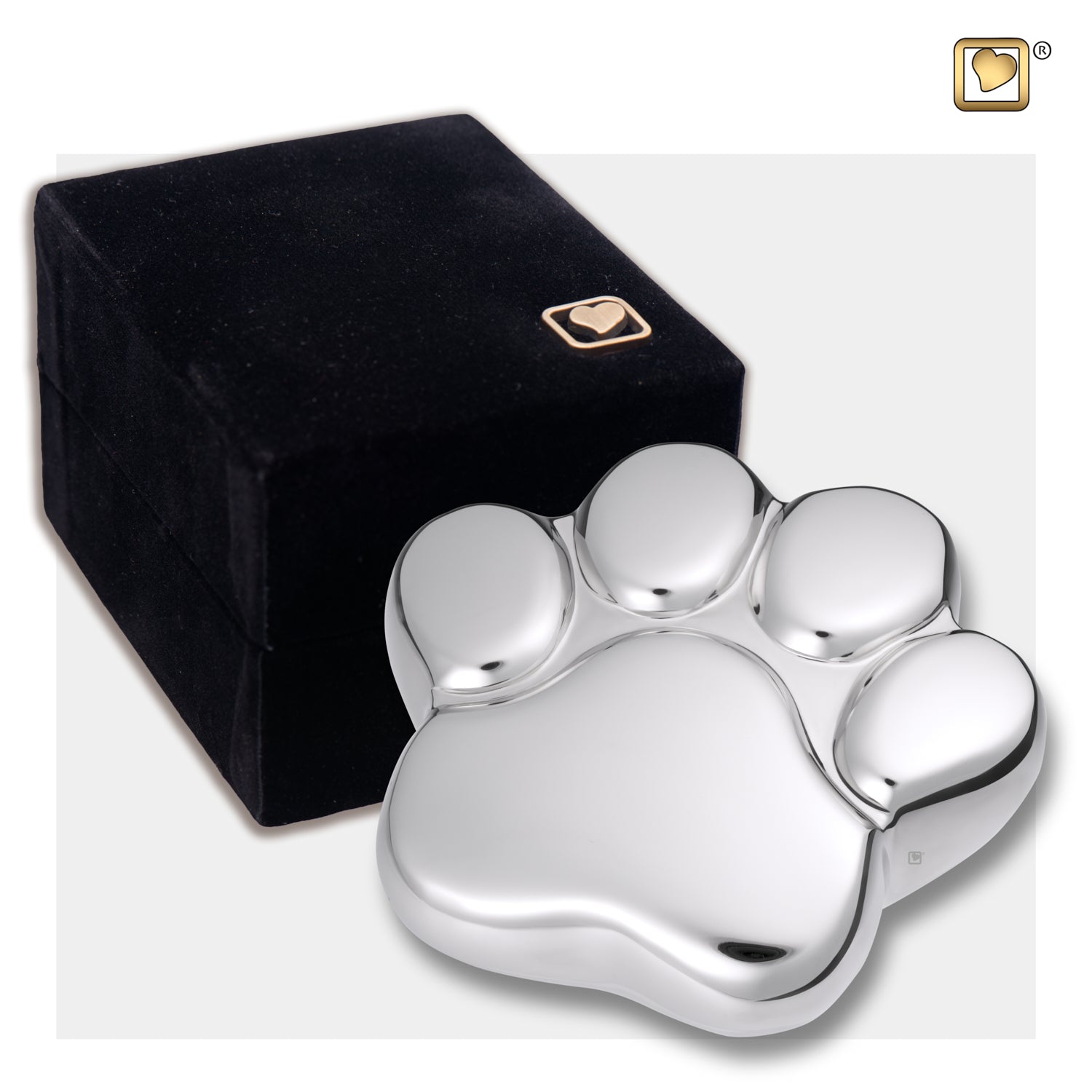 LovePaw Portrait Shiny Silver Keepsake Pet Cremation Urn
