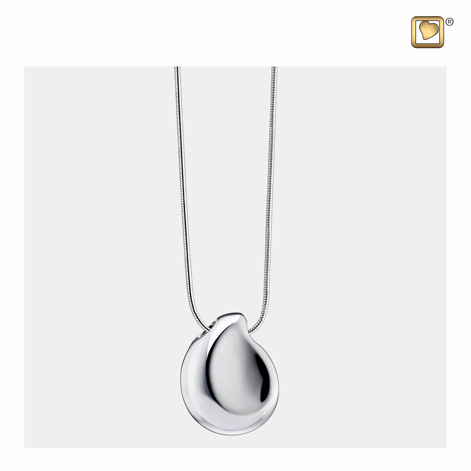 TearDrop™ Rhodium Plated Sterling Silver Cremation Pendant