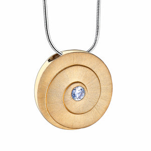 Eternity™ with Clear Crystal Gold Vermeil Two Tone Sterling Silver Cremation Pendant
