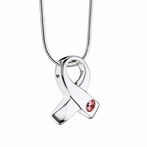 Awarenessª with Pink Crystal Sterling Silver Cremation Pendant