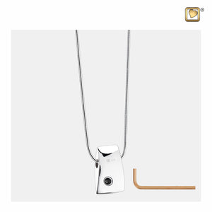 Tribute™ Rhodium Plated Two Tone Sterling Silver Cremation Pendant