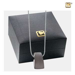Tribute™ Ruthenium Plated Two Tone Sterling Silver Cremation Pendant