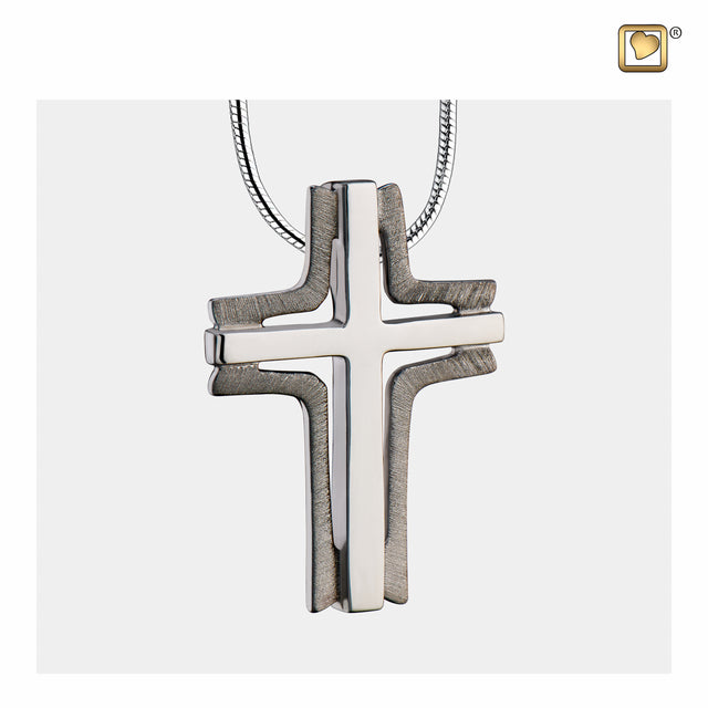 10kt Two-Tone Gold Cross Pendant With Thin Chain Necklace – Ducci Jewellers