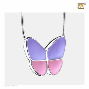 Wings of Hope™ Lavender Butterfly Shaped Sterling Silver Cremation Jewelry Pendant
