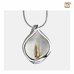 Calla Lily™ Gold Vermeil Two Tone Sterling Silver Cremation Pendant