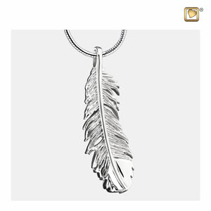 Feather™ Shaped Sterling Silver Cremation Pendant