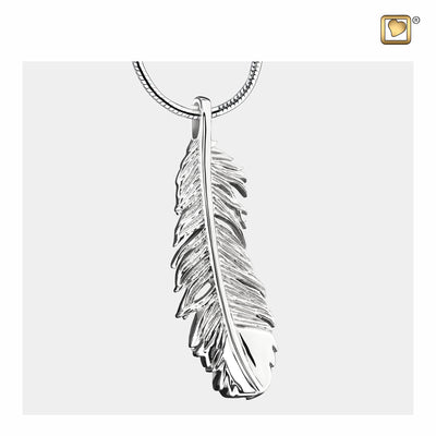 Feather™ Shaped Sterling Silver Cremation Pendant