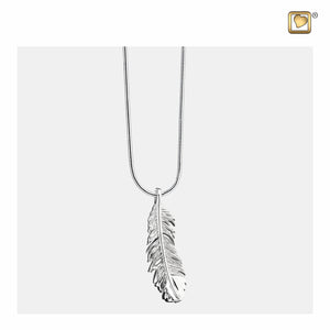 Feather™ Shaped Sterling Silver Cremation Pendant Necklace