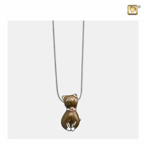 Princess Cat™ Shaped Bronze Colored with Topaz Swarovski Crystal Sterling Silver Cremation Pendant Necklace