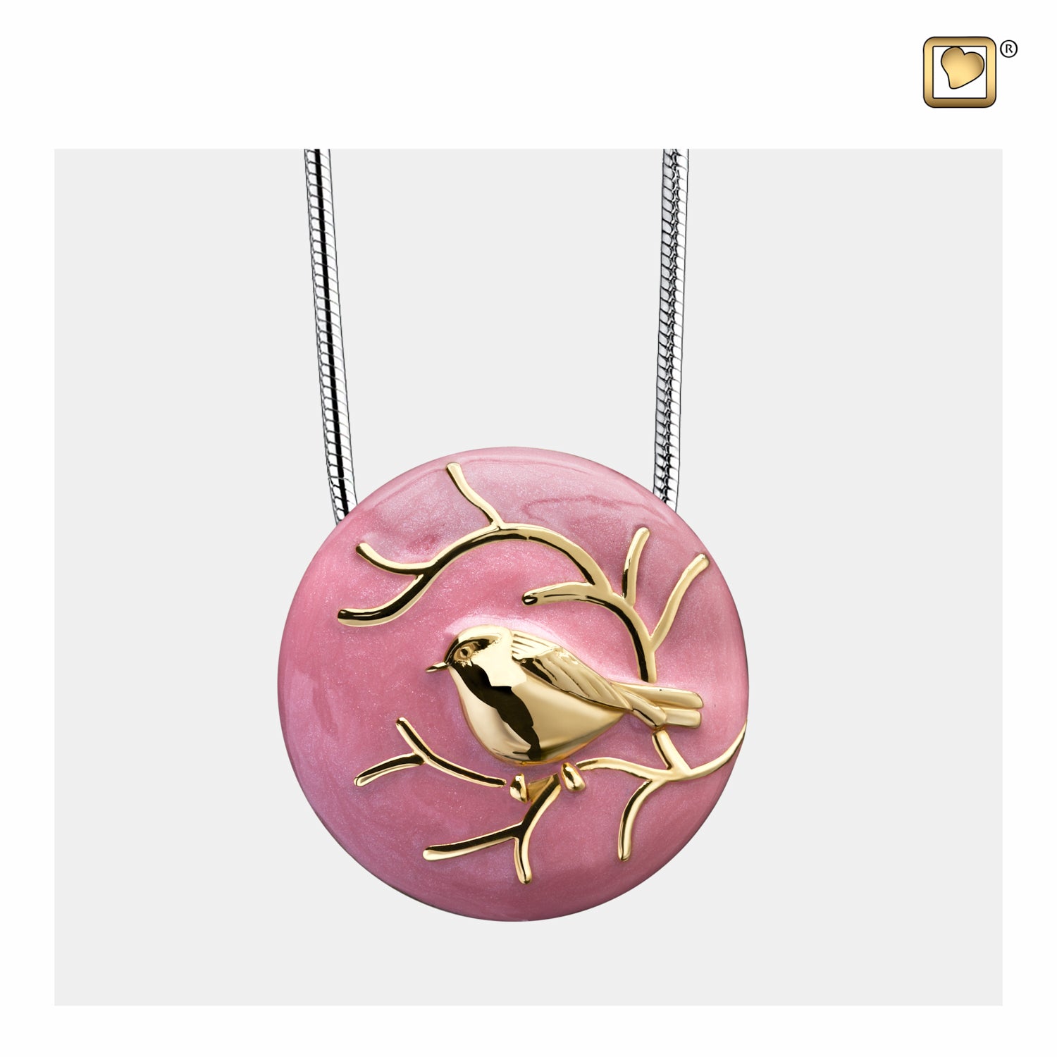 Blessing Birdsª Pink Gold Vermeil Sterling Silver Cremation Pendant